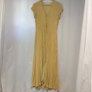KEEN THE LABEL yellow floral dress size M